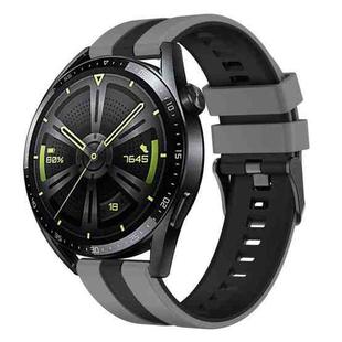 For Huawei Watch GT 3 / GT 3 Pro Vertical Two Color Silicone Watch Band(Dark Grey+Black)