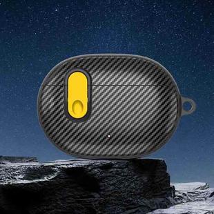 For Beats Studio Buds Switch Carbon Fiber Wireless Earphones Protective Case(Black Yellow)