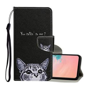 For Samsung Galaxy S20 Colored Drawing Pattern Horizontal Flip Leather Case with Holder & Card Slots & Wallet & Lanyard(Little Cat)