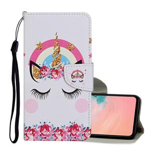 For Samsung Galaxy S20 Colored Drawing Pattern Horizontal Flip Leather Case with Holder & Card Slots & Wallet & Lanyard(Crown Unicorn)