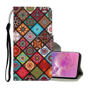 For Samsung Galaxy S10+ Colored Drawing Pattern Horizontal Flip Leather Case with Holder & Card Slots & Wallet & Lanyard(Ethnic Style)