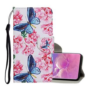 For Samsung Galaxy S10+ Colored Drawing Pattern Horizontal Flip Leather Case with Holder & Card Slots & Wallet & Lanyard(Dragonfly Flower)