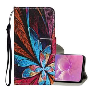 For Samsung Galaxy S10+ Colored Drawing Pattern Horizontal Flip Leather Case with Holder & Card Slots & Wallet & Lanyard(Colorful Flowers)