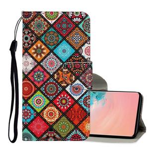 For Samsung Galaxy S10e Colored Drawing Pattern Horizontal Flip Leather Case with Holder & Card Slots & Wallet & Lanyard(Ethnic Style)