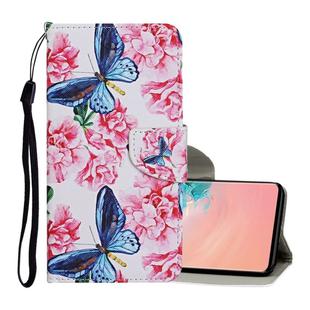 For Samsung Galaxy S10e Colored Drawing Pattern Horizontal Flip Leather Case with Holder & Card Slots & Wallet & Lanyard(Dragonfly Flower)