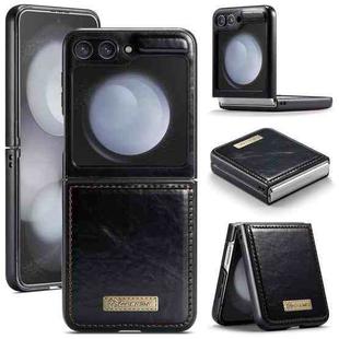 For Samsung Galaxy Z Flip5 CaseMe 003 PU + PC Business Style Crazy Horse Texture Leather Phone Case(Black)