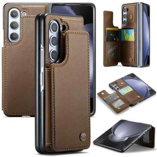 For Samsung Galaxy Z Fold5 CaseMe C22 PC+TPU Business Style RFID Anti-theft Leather Phone Case(Brown)