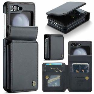 For Samsung Galaxy Z Flip5 CaseMe C22 PC+TPU Business Style RFID Anti-theft Leather Phone Case(Black)