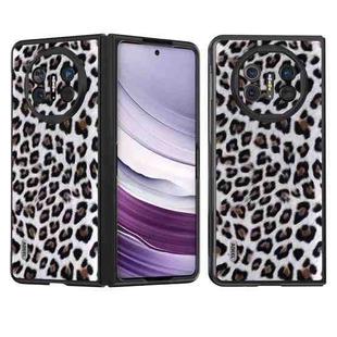 For Huawei Mate X5 ABEEL Black Edge Leopard Phone Case(Silver Leopard)