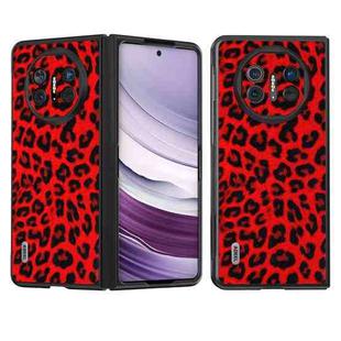 For Huawei Mate X5 ABEEL Black Edge Leopard Phone Case(Red Leopard)