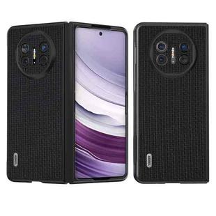 For Huawei Mate X5 ABEEL Genuine Leather Luxury Black Edge Phone Case(Black)