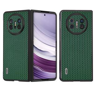 For Huawei Mate X5 ABEEL Genuine Leather Luxury Black Edge Phone Case(Night Green)