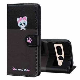 For Google Pixel 7 Pro Cute Pet Series Color Block Buckle Leather Phone Case(Dark Grey)