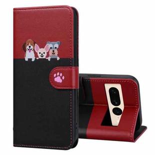 For Google Pixel 7 Pro Cute Pet Series Color Block Buckle Leather Phone Case(Black)