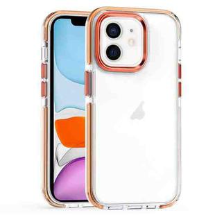 For iPhone 11 Two-color TPU Transparent PC Phone Case(Orange)