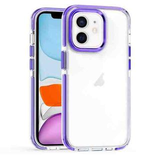 For iPhone 11 Two-color TPU Transparent PC Phone Case(Purple)