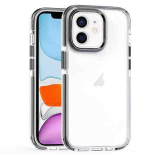 For iPhone 11 Two-color TPU Transparent PC Phone Case(Black)