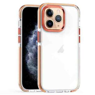 For iPhone 11 Pro Max Two-color TPU Transparent PC Phone Case(Orange)