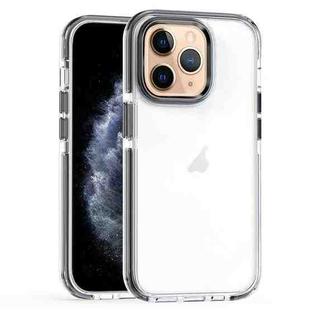 For iPhone 11 Pro Max Two-color TPU Transparent PC Phone Case(Black)