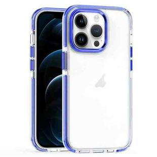For iPhone 12 Pro Max Two-color TPU Transparent PC Phone Case(Blue)