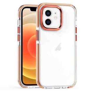 For iPhone 12 / 12 Pro Two-color TPU Transparent PC Phone Case(Orange)