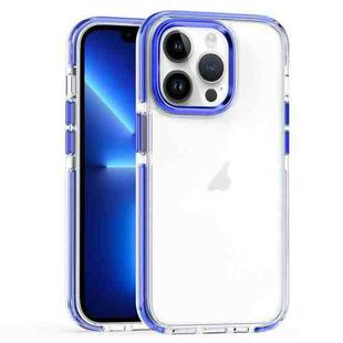 For iPhone 13 Pro Two-color TPU Transparent PC Phone Case(Blue)