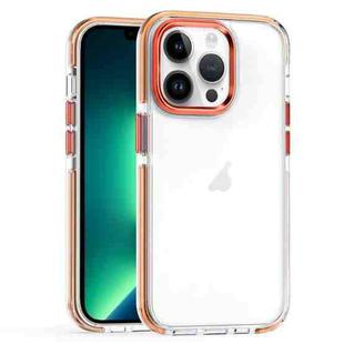 For iPhone 13 Pro Max Two-color TPU Transparent PC Phone Case(Orange)