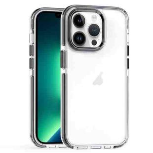 For iPhone 13 Pro Max Two-color TPU Transparent PC Phone Case(Black)