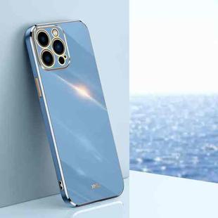 For iPhone 15 Pro XINLI Straight Edge 6D Electroplate TPU Phone Case(Celestial Blue)