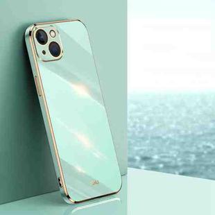 For iPhone 15 XINLI Straight Edge 6D Electroplate TPU Phone Case(Mint Green)