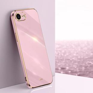 For iPhone 16e XINLI Straight Edge 6D Electroplate TPU Phone Case(Cherry Purple)