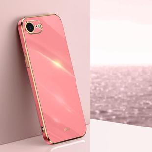 For iPhone 16e XINLI Straight Edge 6D Electroplate TPU Phone Case(Hawthorn Red)