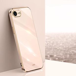 For iPhone 16e XINLI Straight Edge 6D Electroplate TPU Phone Case(Pink)