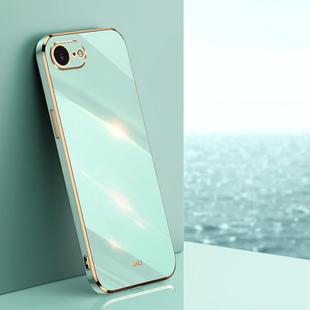 For iPhone 16e XINLI Straight Edge 6D Electroplate TPU Phone Case(Mint Green)
