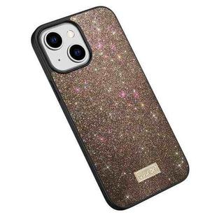 For iPhone 15 SULADA Glittery PC + TPU + Handmade Leather Phone Case(Colorful)