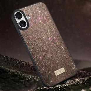 For iPhone 16 Plus SULADA Glittery PC Hybrid TPU Handmade Leather Phone Case(Colorful)