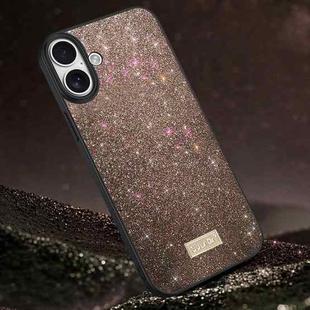 For iPhone 16 SULADA Glittery PC Hybrid TPU Handmade Leather Phone Case(Colorful)