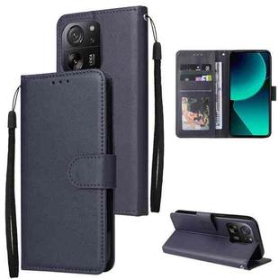 For Xiaomi 13T / 13T Pro 3-Card Slots Multifunctional Leather Phone Case(Dark Blue)