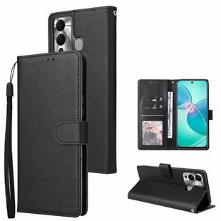 For Infinix Hot 12 Play 3 Card Slots Multifunctional Leather Phone Case(Black)