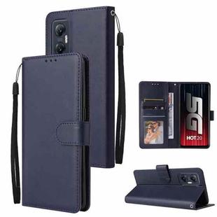 For Infinix Hot 20 5G 3 Card Slots Multifunctional Leather Phone Case(Dark Blue)