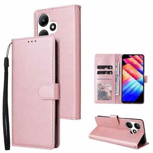 For Infinix Hot 30i 3 Card Slots Multifunctional Leather Phone Case(Rose Gold)