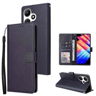 For Infinix Hot 30i 3 Card Slots Multifunctional Leather Phone Case(Dark Blue)