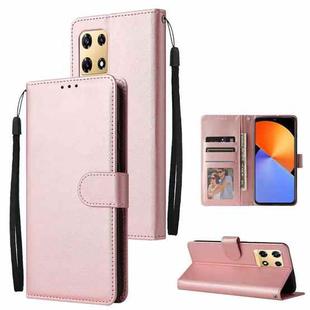 For Infinix Note 30 Pro 3 Card Slots Multifunctional Leather Phone Case(Rose Gold)