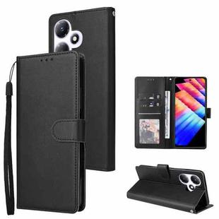 For Infinix Hot 30 Play 3 Card Slots Multifunctional Leather Phone Case(Black)