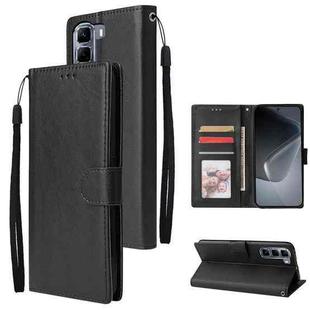 For Infinix Hot 50 4G 3-Card Slots Multifunctional Leather Phone Case(Black)