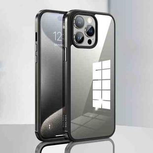 For iPhone 15 Pro Max SULADA Metal Frame + Nano Glass + TPU Phone Case(Grey)