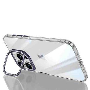 For iPhone 15 Pro SULADA PC + Aluminum Alloy Lens Holder Phone Case(Dark Purple)