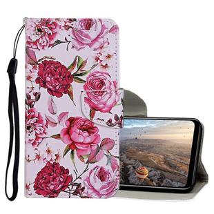 For Huawei Y5p Colored Drawing Pattern Horizontal Flip Leather Case with Holder & Card Slots & Wallet(Peony)