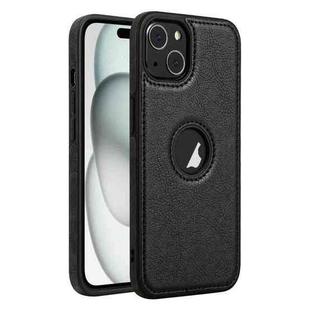 For iPhone 15 Plus Leather Texture Stitching Phone Case(Black)