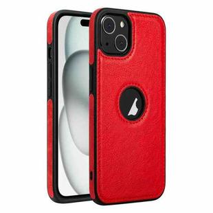 For iPhone 15 Plus Leather Texture Stitching Phone Case(Red)